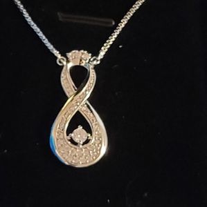 Silver infinity pendant with crystal accents neckl